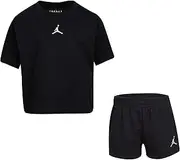 [Jordan] Girl's Essential Short Set (Little Kids) Black 5 Little Kids, Black, 5