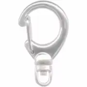 Clasp, 6 Silver Plated 33x20mm Auto Close Swivel Clip Teardrop Clasps *