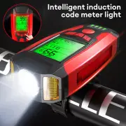 3-in-1 USB Bicycle Flashlight 5 LED Bicycle Speedometer/Horn Bike Front Light