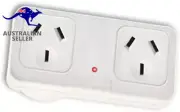 Horizontal Right Side Powerpoint Double Surge Protector Adaptor/Outlet/Au