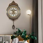 麗盛歐式金屬掛鐘客廳靜音石英鐘表北歐家用時尚時鐘創意石英鐘
