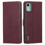 Cowhide Texture Phone Case for Nokia C12 4G/C12 Pro/Nokia C12 Plus RFID Blocking Stand Cover Wallet