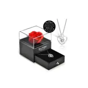 Mothers Day Gift: Eternal Flowers Rose Silver Infinity Heart Necklace for Wom...