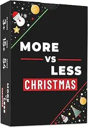 Christmas Card Game More vs Less - Family Games | Christmas Stocking Filler Games | Xmas Gift Ideas, Secret Santa Gifts | Holiday Party Games | Cards Games for Adults Parties | Age 15+
