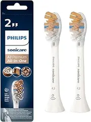 Philips Sonicare Genuine Sonicare A3 Premium All-in-One Brush Head for Complete Care, Pack of 2, White, HX9092/10, 30 g, 2-Count