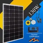 12V 130W Fixed Solar panel Mono Battery Charging Power With PWM 30A regulator AU