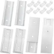 4 Pack Self Adhesive Power Strip Holder Fixator Wall Mount Plug-in Socket Fixer Bracket Stand with 16 Pcs Cable Organizer Clips Clear for Remote Control Router Desk Computer Kitchen Home and Office