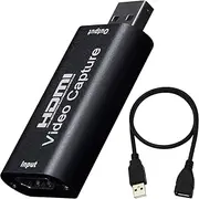 BlueAVS HDMI to USB Video Capture Card 1080P for Live Video Streaming Record via DSLR Camcorder Action Cam - Capture 1080P@30Hz (Metal-Gray)
