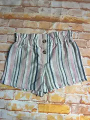 BNWT Girls Sz 5 Cute Anko Light Pink Stripe Light Weight Elastic Waist Shorts