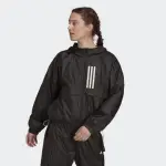 【ADIDAS 愛迪達】外套 風衣外套 連帽外套 女外套 黑 W WNDJKT PBRDY(GT3723)