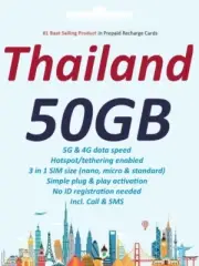 eSIM 50GB Thailand 10 Days, DTAC/TrueMove H, Calls, No Physical Sim