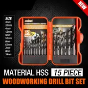 15 Piece Woodwordking Drill Bit Set