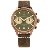 在飛比找蝦皮商城優惠-elegantsis 計時日期防水100米 真皮手錶 墨綠x