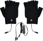 [Generic] USB Heated Gloves | USB Plug-in Knitting Mittens | Portable Heating Gloves Hand Warmer, Cold Weather Gear for Outdoor Activities