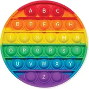 Alphabet Pop It Rainbow Fidget Toy with Letters - Round Bubble Pop Its- Poppers Sensory Learning Toy