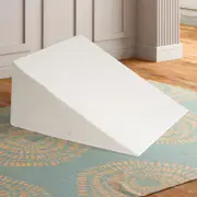 Mona Wedge Pillow Cool Gel Memory Foam Cushion Pillows Bamboo Fabric Neck Back Support Mat White