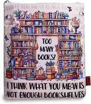 LParkin Book Sleeve with Zipper for Book Lovers, Book Nerd Book Protector Covers for Paperbacks, Washable Fabric Multifunctional Book Sleeves, 11 Inch X 8.5 Inch