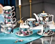 New Design Summer Night Bone China High Tea Set Afternoon Tea Set Coffee Sets