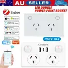 16A WIFI Socket Smart Home Double GPO Power Point Panel Wall Outlet Switch AUS