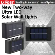 6-8 LED Solar Outdoor Wall Lights Garden Floodlights Two-way Decor Waterproof AU