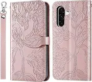 for Samsung Galaxy A36 5G Case PU Leather Folio Flip Cover with Card Slots, Magnetic Wallet Phone Case for Samsung Galaxy A36 5G - Rose Gold