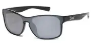 Locs Rectangle Men's Sunglasses - LOC 91231 Black Chrome old English mirror