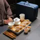 浮雕羊脂玉陶瓷簡約茶具套裝配茶盤商務送禮禮品定制可加印LOGO