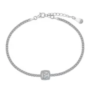 ANYCO Bracelet Iced Out Bracelet Rectangle Cz Cubic Zirconia Square Shape Bracelet Women Diamond Bracelet Cuban Chain Link