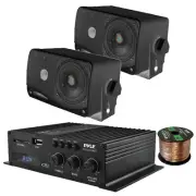 Pyle PFA220BT 2-Channel Bluetooth Amplifier System, 2x 3.5'' 200W Black Speakers