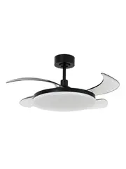 Fanaway Nexus 90cm DC Ceiling Fan with Retractable Blades and Light in Black