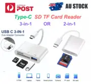 3-in-1 or 2-in-1 Type-C SD/TF Camera Card Reader To iPhone 15 Samsung