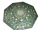 36" green Marble coffee side Table Top floral Inlay art work