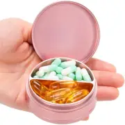Metal Pill Case 2 Compartment - Waterproof Pill Box for Daily Travel, Pocket ...