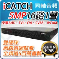 在飛比找PChome24h購物優惠-可取 iCatch 16 DVR/NVR/XVR 雙硬碟 5
