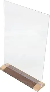 Anneome Hickory Wood Display Rack Document Holder Vertical Display Stand Acrylic Sign Holder
