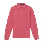 【RALPH LAUREN】RL POLO 經典刺繡小馬長袖POLO衫-玫瑰紅色 上衣(CUSTOM SLIM FIT/平輸品)