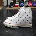 CONVERSE CHUCK TAYLOR ALL STAR 內增高 白色 皮革 荔枝皮革 鉚釘 奶油底 547898C