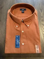 DOCKERS Men's Classic Dress Shirt BURT ORANGE Size XXL 18-18 1/2