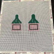 NEW Hand Painted Needlework Canvas - Front/Back Design Approx 5" x 6"