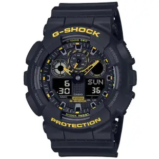 【CASIO 卡西歐】G-SHOCK 酷炫 搶眼黑黃色 雙顯腕錶51.2mm(GA-100CY-1A)