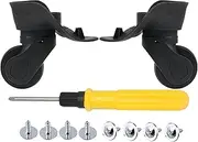 [Generic] 1 Pair Replacement Wheels for Luggage 360 Swivel Suitcase Casters Black 1.41" & 1.65" & 1.96"