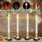 4 Pack Electric Window Christmas Candle Lights with Sensor Dusk to Dawn, Plug-In