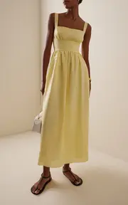 [Matteau] Exclusive Crossback Linen-Cotton Maxi Dress