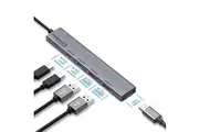 PROMATE 4-in-1 USB Multi-Port Ultra Compact Hub with USB-C Connector. Includes 2