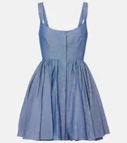 [Alaia] Alaïa Cotton and linen chambray bustier dress AU 6 blue