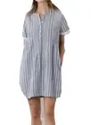 NWT Sundance Catalog by Dylan Blue White Striped “Plaza Dress” size L $158