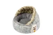 Touchdog Double Donut Premium Designer Dog Bed - Light Grey