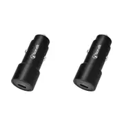 2x Bonelk Eco Series 25W PD USB-C Car Charger Adapter For iPhone/Samsung Black