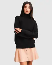 [Belle & Bloom] The Academy Turtleneck Jumper - Black