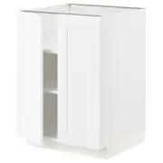 METOD base cabinet with shelves/2 doors, white Enköping/white wood effect, 60x60x80 cm